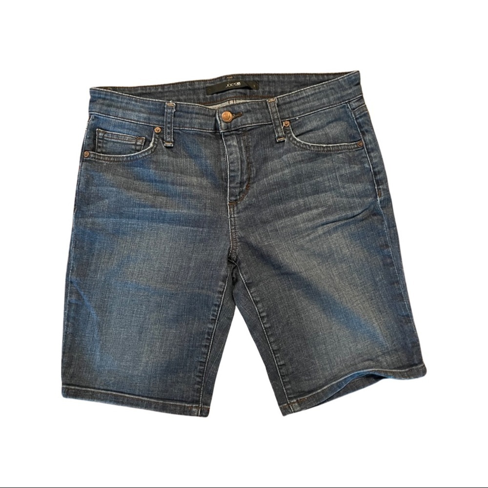 Joes Canna Bermuda denim shorts. Dark wash with slight whiskering size 27.